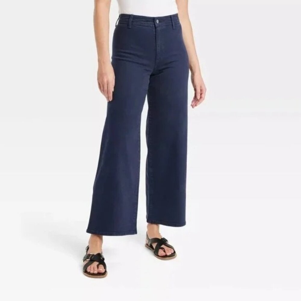 NEW Universal Thread Women's High-Rise Wide Leg Ankle Jeans Size 16